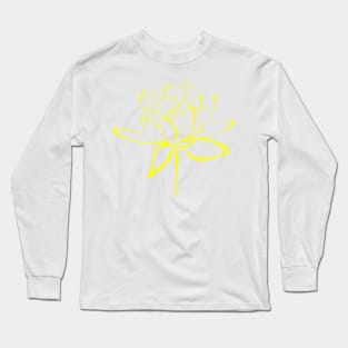 Yellow Lotus Calligraphy Long Sleeve T-Shirt